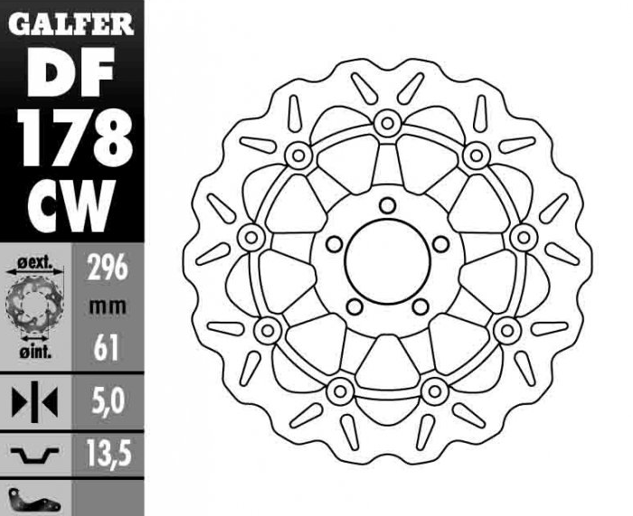 Тормозной диск GALFER KAWASAKI ZX6R (98-99) DF178CW