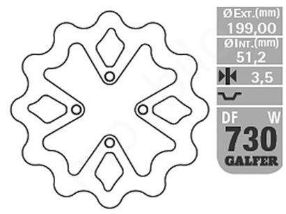 Тормозной диск GALFER YAMAHA YFZ 450 '03-05 DF730W