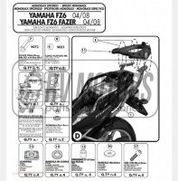 Крепления кофра KAPPA (без площадки) Yamaha FZ6/FZS 600 Fazer (04-06) FZ6 S2/FZ6 600 Fazer S2 (07-11) KZ351