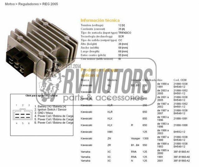 Регулятор напряжения HONDA VT125C SHADOW 99-00, XL125V VARADERO 01-06, CB500 93-03 DZE ELEKTRYKA 2055-01