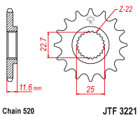 Приводная звезда JT JTF3221.13 (PBR 2180)