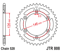 Приводная звезда JT JTR808.49SC (PBR 808)