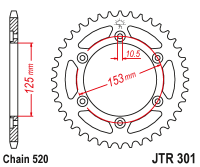 Приводная звезда JT JTR301.40 (PBR 288)