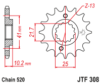 Приводная звезда JT JTF308.14 (PBR 345)