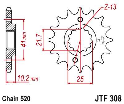 Приводная звезда JT JTF308.14 (PBR 345)