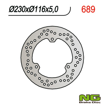 Тормозной диск NG задний YAMAHA MAJESTY 250 00-08/ MBK / ITALJET (230x116x5) NG689