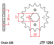 Приводная звезда JT JTF1264.17 (PBR 2037) 