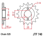 Приводная звезда JT JTF740.14 (PBR 2050) 