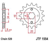 Приводная звезда JT JTF1554.14 (PBR 2062)