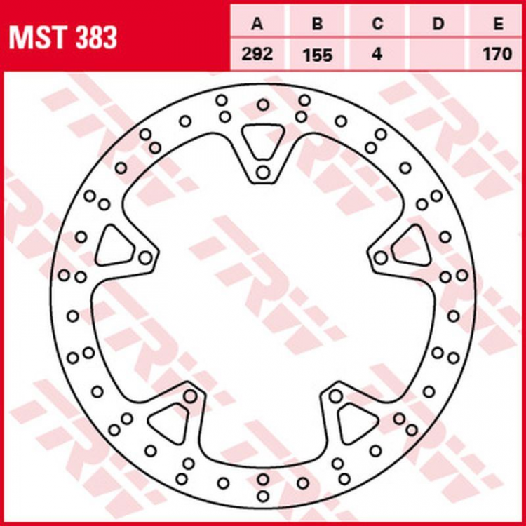 Тормозной диск передний YAMAHA YZF 125R '08-'13 (292X155X4MM)  TRW LUCAS MST383