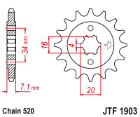 Приводная звезда JT JTF1903.13 (PBR 2247)