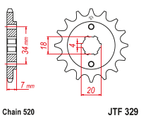 Приводная звезда JT JTF329.16 (PBR 329)