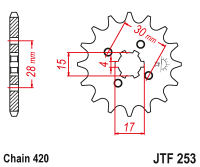 Приводная звезда JT JTF253.13 (PBR 255)