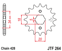 Приводная звезда JT JTF264.16 (PBR 264)