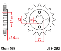 Приводная звезда JT JTF293.16 (PBR 293)
