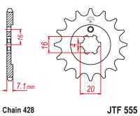 Приводная звезда JT JTF555.14 (PBR 555)