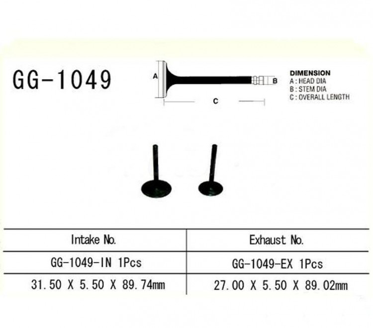 Клапан впускной HONDA CRF230F (03-14) VESRAH GG-1049-IN