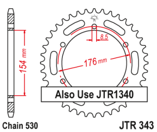 Привідна зірка HONDA VFR750, VFR800 V-TEC '02-'14, VFR800X CROSSRUNNER '11-'15 JT JTR343.43 (JTR1340.43)