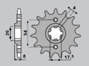 Приводная звезда HONDA NSR 125 89-93 PBR 3281318NC