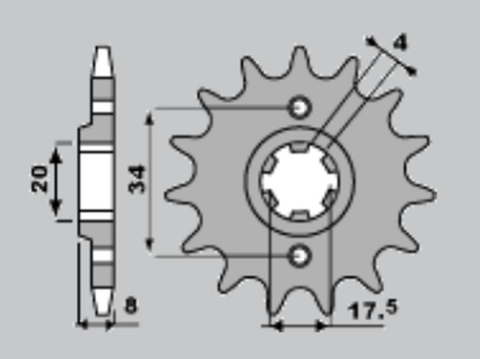 Приводная звезда HONDA NSR 125 89-93 PBR 3281318NC