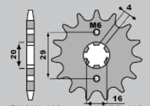 Приводная звезда SUZUKI TS 125R/X '90-'96, GSXR 125 '17-'18, RG 80 86-87, GSX 125S '17'-'18 JR 42515JRS (JTF1425.15)