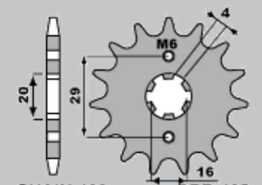 Приводная звезда SUZUKI TS 125R/X '90-'96, GSXR 125 '17-'18, RG 80 86-87, GSX 125S '17'-'18 JR 42515JRS (JTF1425.15)