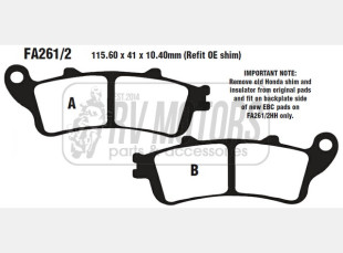 Тормозные колодки EBC FA261/2HH