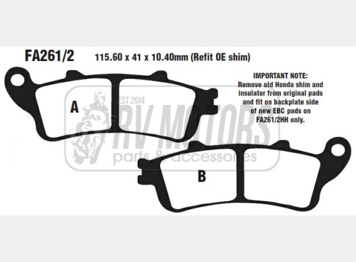 Гальмівні колодки EBC FA261/2HH