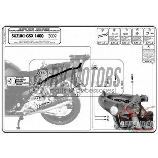 Крепления кофра KAPPA (без площадки) Suzuki GSX 1400 (02-09) KZ527