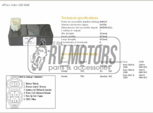 Коммутатор HONDA TRX300 EX 93-05  DZE ELEKTRYKA 1543-01