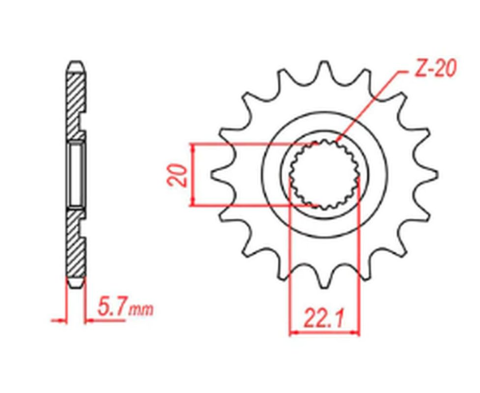 Приводная звезда YAMAHA YZF 250 '01-'17, WR 250F '01-'17 MTX 10-5NL-13 (JTF1590.13)