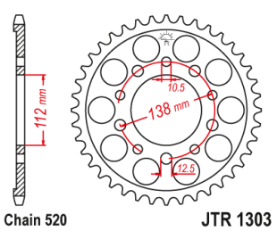 Приводная звезда HONDA CBR 600 '91-'98, CBR 600 '11-'14, CBR 900 RR FIREBLADE '93-'98 JT JTR1303.43