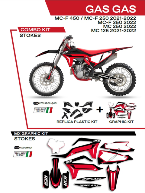 Комплект пластика GAS GAS MC 125 '21-'22; MC 250 '22; MCF 250/350/450 '21-'22  UFO C702AD001001