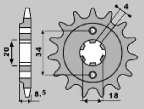 Приводная звезда HONDA CMX 250 '87-'05 JR 204614JRS (JTF270.14)
