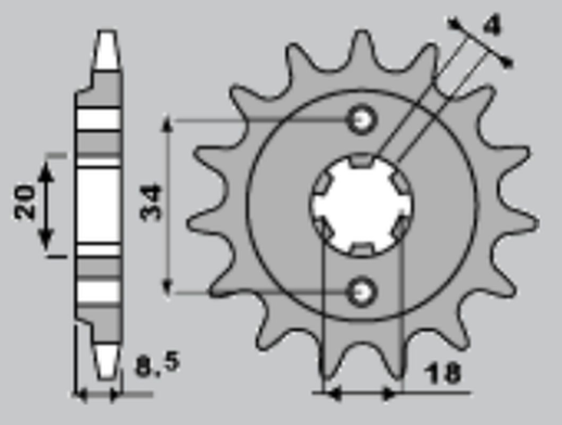 Приводная звезда HONDA CMX 250 '87-'05 JR 204614JRS (JTF270.14)