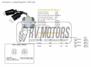 Регулятор напряжения HONDA CBR600RR 07-11, CBR1000RR 04-05  DZE ELEKTRYKA 2444-01