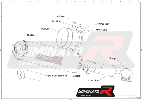 Прямоток DOMINATOR BMW R 1250 R  2019 - 2020 круглый