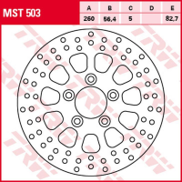 Тормозной диск задний  HARLEY-DAVIDSON XL 883 SPORTSTER/ROADSTER '10-'13, XL 1200 SPORTSTER/FORTY EIGHT '07-'16, XR 1200 '08-'12 (260X56X5MM) TRW LUCAS MST503