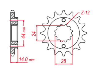 Приводная звезда HONDA XRV750 AFRICA TWIN '90-'03 GROSSKOPF 34816G (JTF314.16)