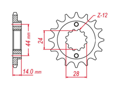 Приводная звезда HONDA XRV750 AFRICA TWIN '90-'03 GROSSKOPF 34816G (JTF314.16)