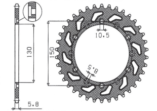 Приводная звезда HONDA NX 650 95-01, YAMAHA XJ 6 09-15, YAMAHA WR 250R '08-'10 SUNSTAR SUN1-3612-47 (JTR245/2.47)