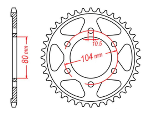 Приводная звезда KAWASAKI ZX 9R '02-'03, ZX 10 '08-'14, Z1000 SX '11-'15 MTX 11-503-41 (JTR1489.41)