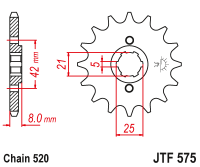 Приводная звезда JT JTF575.16 (PBR 575)