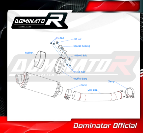 Прямоток Yamaha YZF 600 R Thundercat 1996 - 2006 DOMINATOR GP1