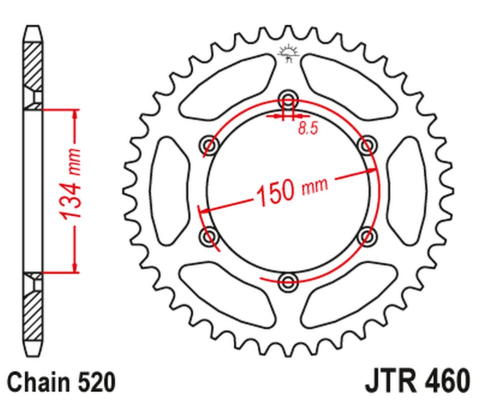 Приводная звезда KAWASAKI KX/KXF `84-20 JT JTR460.47