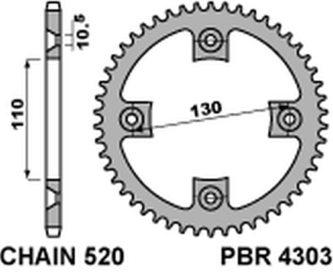 Приводная звезда HONDA TRX 400 X 09 PBR 430339C45 (JTR1350.39)