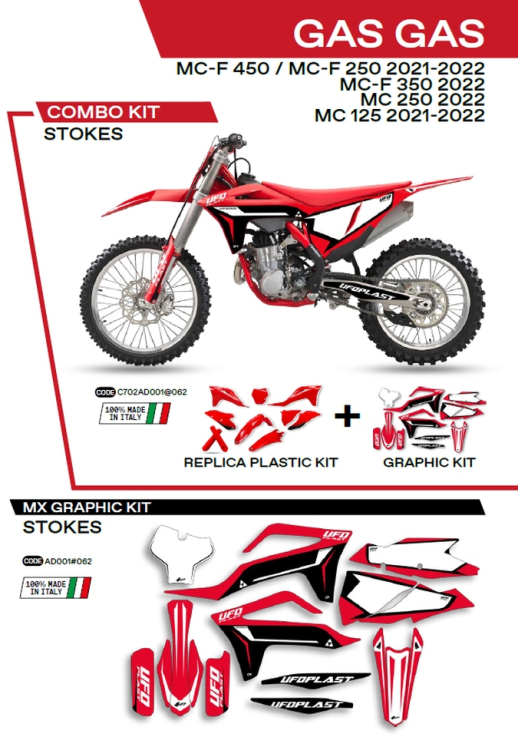 Комплект пластика GAS GAS MC 125 '21-'22; MC 250 '22; MCF 250/350/450 '21-'22  UFO C702AD001062