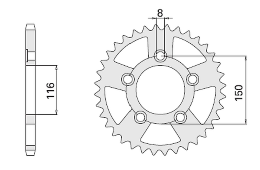 Приводная звезда APRILIA RS250 REPLICA 95-05 CHT 432942K