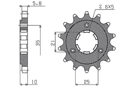 Приводная звезда SUZUKI DR 750S '88-'89, DR 800S BIG '88-'00 SUNSTAR SUN38415 (JTF438.15)
