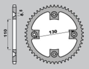 Приводная звезда HONDA CR 80/85 '96-'07, CRF 150 '07-'22 (-1) GROSSKOPF 20955B